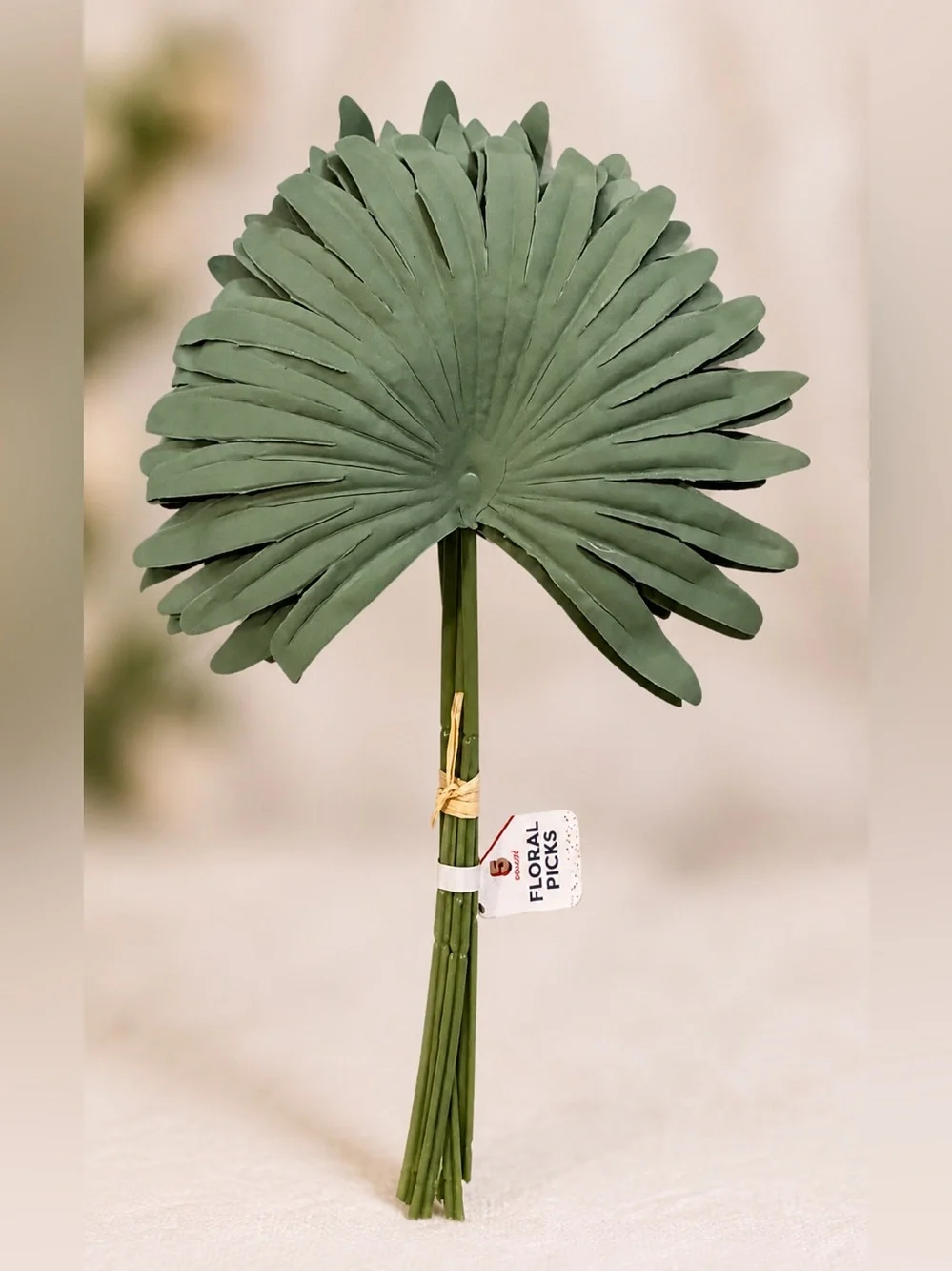 NEW 5 Count Green Fan Leaf Floral Picks Artificial Tropical Decor Craft